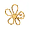 Wholesale Fashionable Retro Butterfly Flower Stainless Steel Ring 18K Gold Plated Simple Design Luxury Jewelry For Women European Style