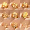 oly-3ac9fbda78c87728270a02b79aec232e Wholesale Jewelry IG Style Retro Geometric 304 Stainless Steel 18K Gold Plated Plating Open Rings