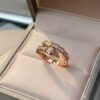 Wholesale Gold-Plated Wide-Band Snake Ring with Full Pavé Setting; Full Pavé Snake-Head Bracelet