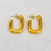 Wholesale E78 Style 304 Stainless Steel Earrings For Women Design 18K Gold Geometric C-shaped Stud Earrings Heart-shaped Electroplated