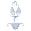 Wholesale Swimsuit Female Mermaid Diamond Chain Pure Lust Style Strap Triangle Bikini Three-Point Ins Sexy Vacation Swimsuit