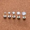 Wholesale 1 Piece 316L Stainless Steel Zircon Ear Cartilage Rings & Studs Geometric Round Waterproof Non Tarnish Surgical Steel Unisex