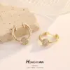Wholesale Heart Shape Earrings For Women With 925 Sterling Silver Posts, Copper Base, And 14K Real Gold Plated Finish Featuring Zircon Inlay