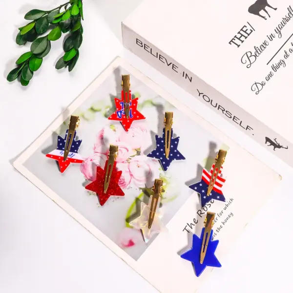 oly-3b199b5f4287f203b91ba194cf856c18 Wholesale Acrylic Hair Clip Letter Star Gold Powder Solid Color Bamboo Sky Women's Hair Accessory