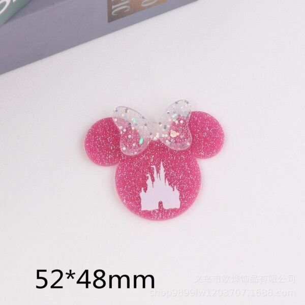 oly-3b216fc4f0b90fd8bf81c5184b645bb3 Wholesale loose pink cartoon Mickey head Castle bag jewelry acrylic pin cute DIY patch accessories