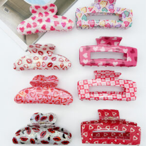 Wholesale Sweet Valentine's Day Heart-shaped Hairpin Cute Red Lip Clip Love Shark Clip 2025 New Style Peach Tail Clip Hair Accessories Women