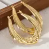 Wholesale Three-dimensional Geometric Earrings For Women In Copper With KC Golden Water Plating And 0.03µm Thickness
