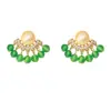 Wholesale Hong Kong Tassel Earrings Green Agate Freshwater Pearl Women's Jewelry Simple Geometric Gold-Plated Copper