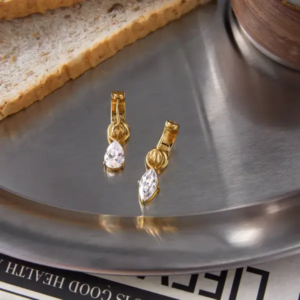 Wholesale 304 Stainless Steel Water Droplets PVD Coated 18K Real Gold Plated