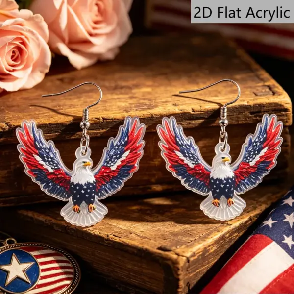Wholesale Retro Acrylic Statue Print Drop Earrings For Women In White And Red With 304 Stainless Steel Ear Pins