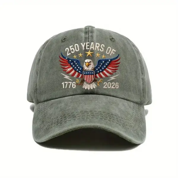 Wholesale Retro United States Baseball Cap With Curved Brim, Breathable Design Featuring Printing Craft, Perfect For America's 250th Anniversary
