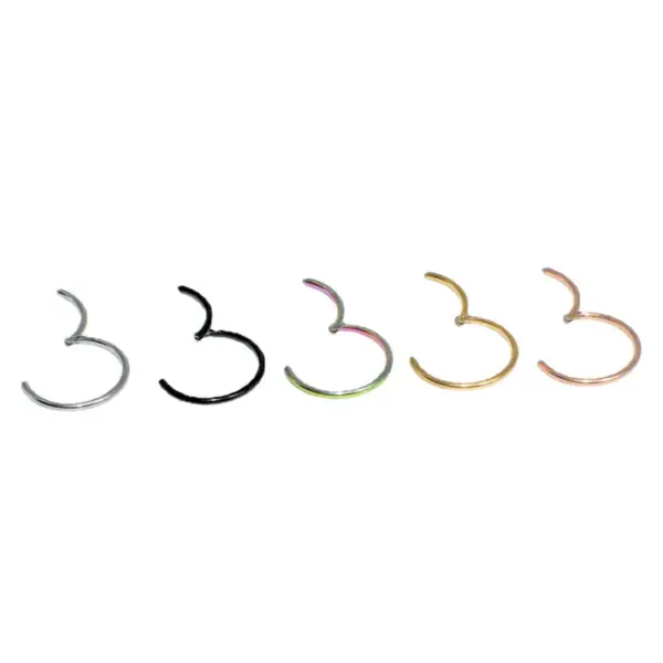 oly-3b5ace93cb3b8b824f008ab3ced5295a Wholesale Nose Rings & Studs Simple Style Circle 304 Stainless Steel Plating 18K Gold Plated Nose Pin
