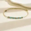 oly-3b5eba90917f9ea8582fd8ae23f8a389 Wholesale Handmade Golden Plated Wristband With Solid Color Natural Stone And 0.03µm Coating Thickness, Featuring Handmade Chain For Women