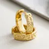 Wholesale Three-dimensional Geometric Earrings For Women In Copper With KC Golden Water Plating And 0.03µm Thickness