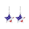 Wholesale Modern Style American Flag Alloy Inlay Rhinestones Independence Day Women's Pendant Necklace