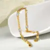Wholesale Handmade Geometric Bracelets For Women Featuring Copper With 18K Real Gold Electroplated And Rhinestone Inlay