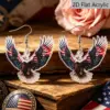 Wholesale Retro Acrylic Statue Print Drop Earrings For Women In White And Red With 304 Stainless Steel Ear Pins