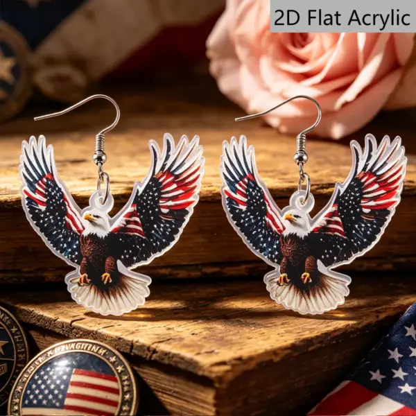 Wholesale Retro Acrylic Statue Print Drop Earrings For Women In White And Red With 304 Stainless Steel Ear Pins