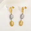 Wholesale PVD Coated Real Gold Plated 16K White Plating Solid Color 304 Stainless Steel IG Style Modern Classic Waterproof Non Tarnish Drop Earrings