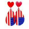 oly-3b9ff6c4e0c5ce6bee1e7114f4b184fa Wholesale Independence Day Dangle Earrings Set Red Blue White Tassel Drop Earrings American Flag Geometric Pattern Wooden Jewelry For Women