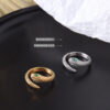 oly-3ba949f84426f6c2b43aa7a55f7f5b46 Wholesale fashion Joker personality jewelry titanium steel plated 18K gold diamond snake ring opening non-adjustable women