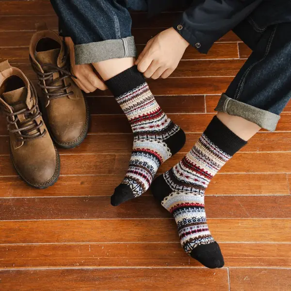 oly-3bac8d1d4a9285f348c12578d9af56f2 Wholesale Men's Retro Cotton Socks Mid-Calf Autumn Winter Warm Ethnic Totem Comfortable Breathable Socks
