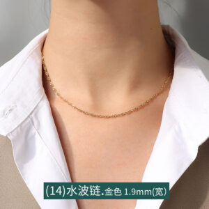 P873-(14) golden water wave chain 40 5cm