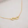 Wholesale Ferroalloy Infinity Vacuum Plating Real Gold Plated Vintage Style Handmade Simple Style Waterproof Non Tarnish Hollow Out Cable Chain Gold Necklace