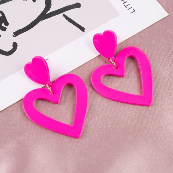 oly-3bc5791c7ab5105bdff092b0c6e2a722 Wholesale Double Heart Earrings Pendant Heart Earrings Women Love Heart Pendant Earrings Valentine's Day Gift