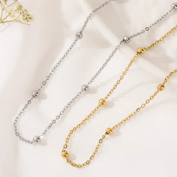 Wholesale Simple Style Solid Color Stainless Steel Necklace