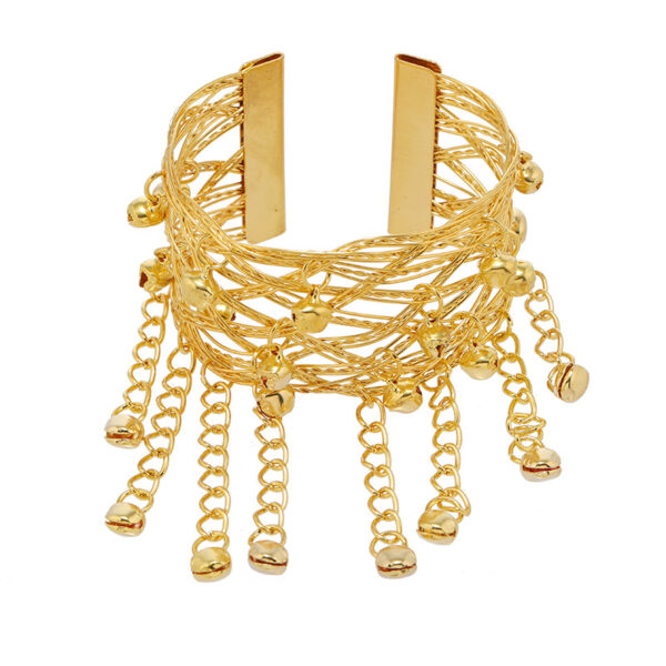 oly-3bd11b66f7a7079a22dce02f9e482976 Wholesale Dunhuang Ethnic Style Bell Tassel Wide Bracelet Women's Retro Indian Exodus Dance Arm Bracelet Bracelet Accessories