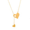 Wholesale Simple Love Pendant Necklace Women's Fashionable Personalized Creative Hollow Heart Collarbone Chain Y-Shaped Necklace