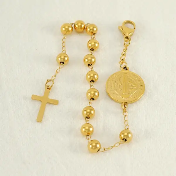 Wholesale Fashion Cross Titanium Steel Plating Bracelets