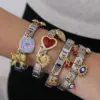 Wholesale Versatile 18K Gold Plated Stainless Steel Zircon Heart Butterfly Knot Pendant Bracelet Trendy Matching Jewelry Gift For Him And Her