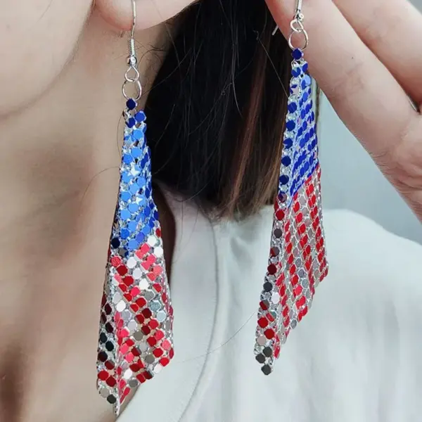 Wholesale New American Independence Day Elements Red White Blue Flag Aluminum Acrylic Earrings Earrings Ear Jewelry Women