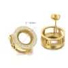 Wholesale PVD Coated 18K Gold Plated Round Stainless Steel Simple Style Waterproof Non Tarnish Ear Studs