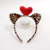 Wholesale LOVE Love Hair Hoop Leopard Cat Ear Headband Valentine's Day Sexy Headband Wash Hair Card Party Hair Accessories