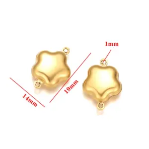 Stainless Steel Hollow Pendant Gold - Pentagram