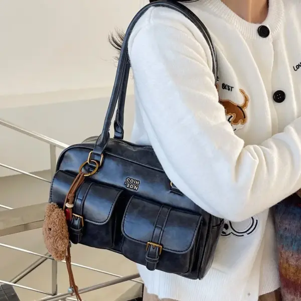 Wholesale Bowling Handbag For Women 2025 New Trendy Fashion Retro Underarm Bag Versatile Large Capacity Single Shoulder Commuter Bag
