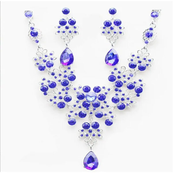 Wholesale Women Jewelry Set Earrings Jewelry Gold Plated Red/Blue/Purple Suitable for Party Wedding
