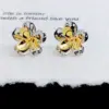 Wholesale Bohemia Style Floral Ear Cuff Women S925 Silver Needle Fashion Contrast Color Simple Design Earring Bohemian Print Copper Material
