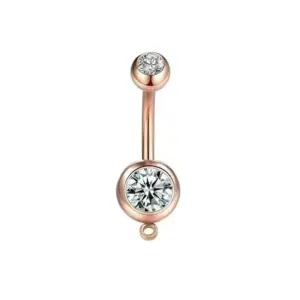 Double Bead Double Diamond-Rose / Gold