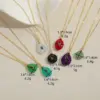Wholesale Hot-Selling New Retro Simple Natural Stone Zircon Geometric Water Drop Shape 14K Gold Plated Pendant Collarbone Chain Necklace For Women