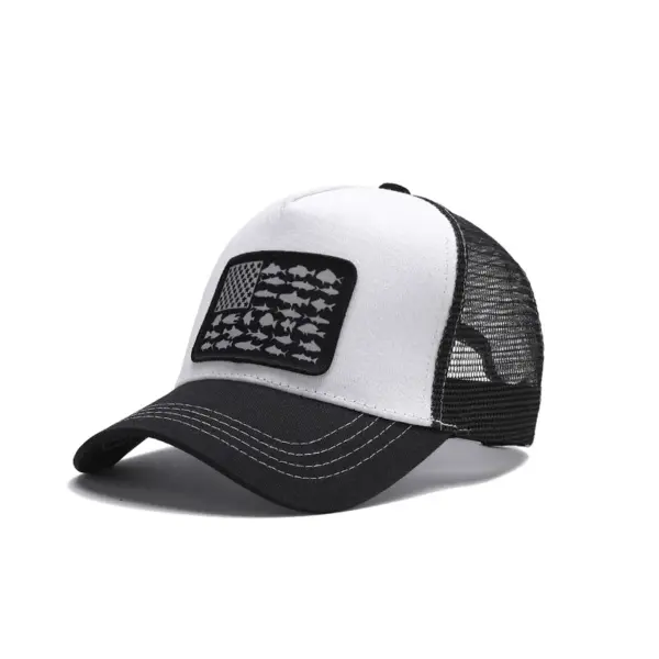 Wholesale Europe And The United States New Baseball Cap Outdoor Sunshade Sunscreen American Flag Duck Tongue Net Cap Hat Wholesale