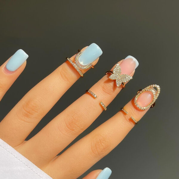 Wholesale inlaid zircon nail ring female personality temperament wearable detachable nail ring