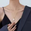 Wholesale Round Copper Pendant Necklace With Zircon Inlay On Snake Chain, Unisex Jewelry Accessory