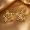 Wholesale  Hot French Retro All-match Style Starfish Love Earrings Titanium Steel Fadeless Valentine's Day Earrings