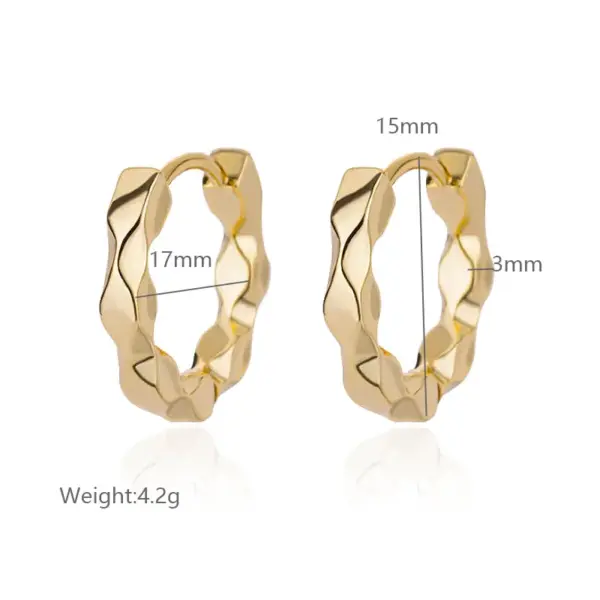 Wholesale 304 Stainless Steel Solid Color 18K Gold Plated Simple Style Earrings