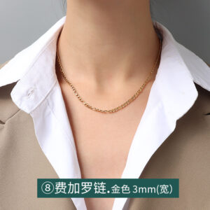 P873-⑧ Golden Figaro Chain 40 5cm