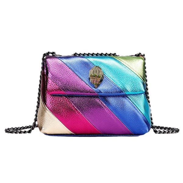 oly-3c4ad7ccd9bee9ca80aacd3646cc1969 Wholesale Fashion Women's Bag Rainbow Contrasting Color Splicing Bag Eagle Bird Head Chain Shoulder Crossbody Bag Women's Bag